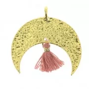 Pompon imitación algodón para des création DIY 12 mm Fucsia con enganche Dorado x1