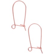 Pendientes de gancho de alambre de latón 17 mm - Oro rosa x2