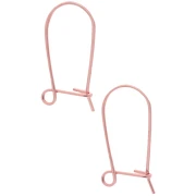 Pendientes de gancho de alambre de latón 17 mm - Oro rosa x2
