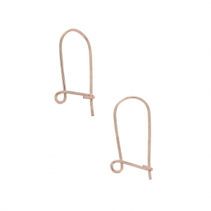 Ganchos de pendientes de metal para trabajos de bisutería 17 mm dorado rosa x2