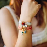 Pompon imitación algodón para des création DIY 12 mm Granate con enganche Dorado x1