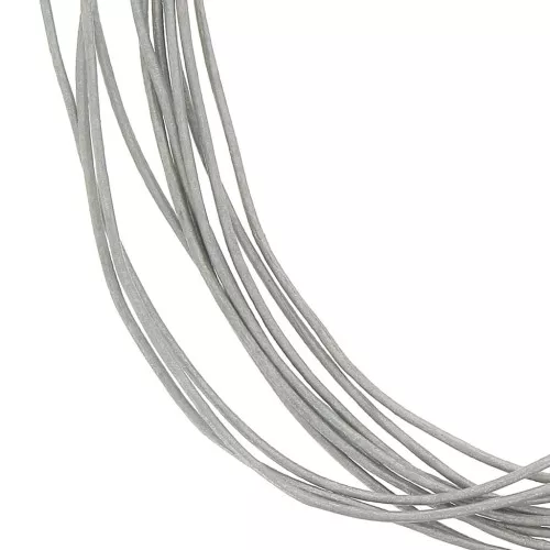 Cordón de cuero 1 mm Gris Metalizado x 3 m