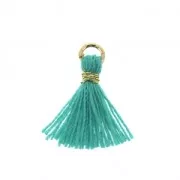 Pompon imitación algodón para creaciones DIY 12 mm Teal con enganche Dorado x1