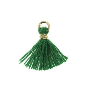 Pompon imitación algodón para creaciones DIY 12 mm Verde con enganche Dorado x1