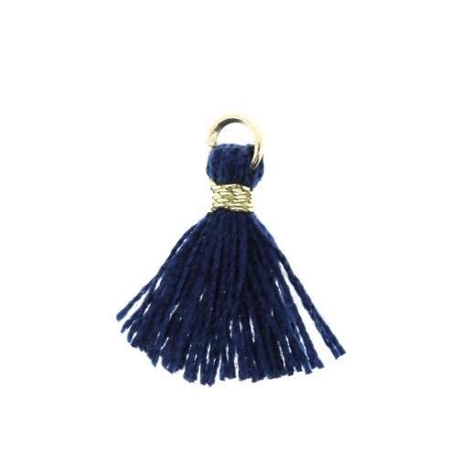 Pompon imitación algodón para creaciones DIY 12 mm Blue Navy con enganche Dorado x1