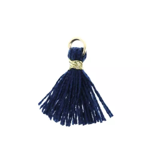 Pompon imitación algodón para creaciones DIY 12 mm Blue Navy con enganche Dorado x1