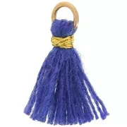 Azul - Pompon imitación algodón para creaciones DIY 12mm Azul Saphir con enganche Dorado x1 Pompon imitación algodón para creaciones DIY 12mm Azul Saphir con enganche Dorado x1