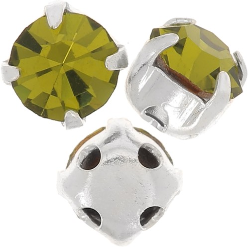 Chatón monté 4 mm Light Olivine x10