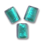 Cilindros hoja de plata 10x8 mm Blue Zircon x4