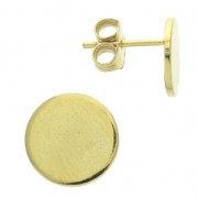 Pendientes disco 10 mm para hacer propias piezas de Joyería Dorado con oro fino x2