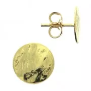 Pendientes disco 10 mm para hacer propias piezas de Joyería Dorado con oro fino x2