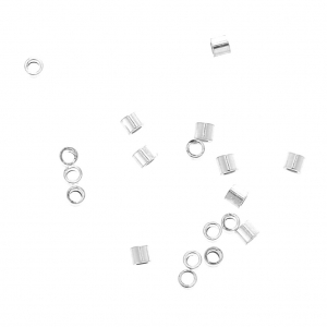 Chafas tubos 1.1x1.2 mm de Chapado en plata fina x100