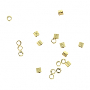 Chafas tubos 1.1x1.2 mm de Dorado con oro fino x100