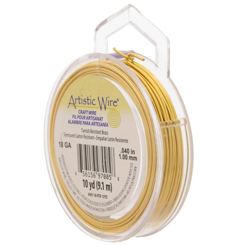 Hilo de latón Artistic Wire de 1 mm - sin pulir, con tratamiento antioxido, 9,1 m