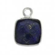 Colgante cuadrado piedra facetada 7 mm engaste Plata 925 / Lapis Lazuli x1|raw }}