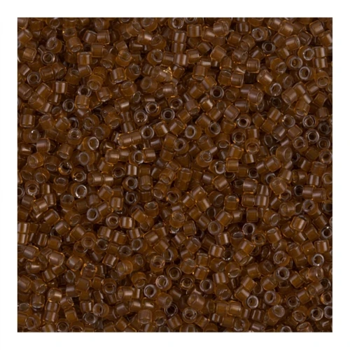 Miyuki Delica 11/0 Hex Cut  DBC1393 - Dark Topaz Lined Amber Cut x8g