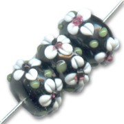 Redondas aplanadas 13 mm Jet/Opaque White x4|raw }}