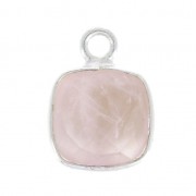 Colgante cuadrado facetado 7 mm engaste Plata 925 / Quartz Rosa x1|raw }}