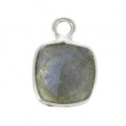 Colgante cuadrado facetado 7 mm engaste Plata 925 / Labradorite x1|raw }}