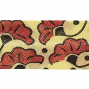 Cinta en poli-algodón style wax 20 mm - Bamako Flores de boda Rojo / Amarillo x1m|raw }}