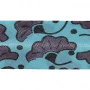 Cinta bies algodón estilo wax 20 mm - Bamako Flores de boda Morado / Azul x1m