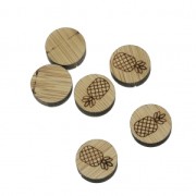 Mini cabuchón de madera laser cut - para decorar - 11.6 mm x1