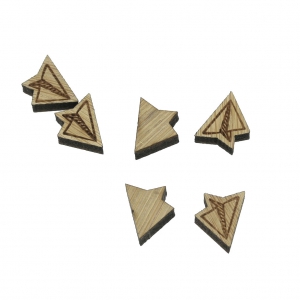Mini cabuchón de madera laser cut - para decorar 10x11mm x1