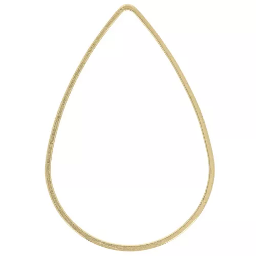 Anilla para montaje y tejido gota 25x17 mm de latón bruto x1