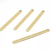 Colgante rectangular fino 45x2  mm de latón bruto para joyas DIY x1