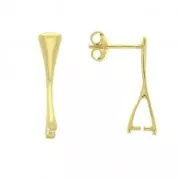 Pendientes Enganche para colgante 19 mm Plata 925 Dorado con oro fino x2