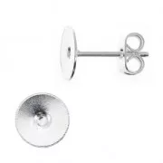 Ganchos pendientes disco 7 mm para hacer tus propias piezas de Joyería y bisutería DIY Chapado en plata fina x20 x4