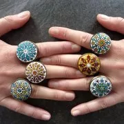 Anillo redondo 18 mm plateado x1