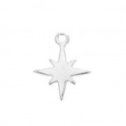 Colgante Estrella del Norte 11x13 mm para trabajos bisutería DIY Plateado x1