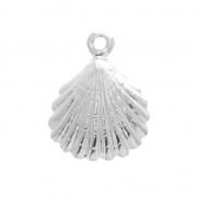 Dije / Colgante concha para trabajos bisutería DIY 13x18 mm Plateado x1|raw }}