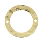 Anilla para montaje y tejido martillado 26 mm 2 agujeros Dorado con oro fino x1|raw }}