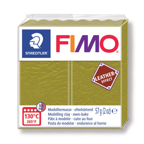 Pasta Fimo Effect cuero 57gr Oliva (n°519)