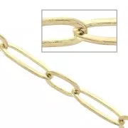 Cadena eslabon ovalado alternado rectangular (1x1) 6.2 mm Dorado x50 cm