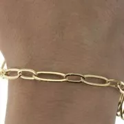 Cadena eslabon ovalado alternado rectangular (1x1) 6.2 mm Dorado x50 cm