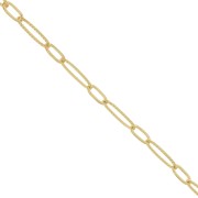 Cadena eslabon ovalado alternado rectangular 6 mm Dorado x50 cm|raw }}