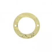 Anilla para montaje y tejido martillado 21 mm 2 agujeros Dorado con oro fino x1