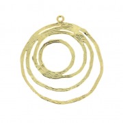 Colgante círculo irregular para trabajos bisutería DIY 30mm Dorado con oro fino x1