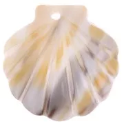 Colgante concha de acetato de celulosa 19x18.5 mm efecto Natural  x1