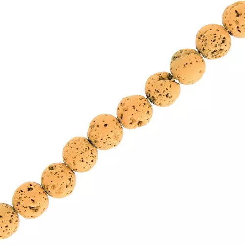 Cuentas Redondas 6 mm Piedra de lava teñida - Ocra x15
