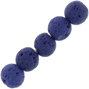 Cuentas Redondas 6 mm Piedra de lava teñida - Azul oscuro x15|raw }}