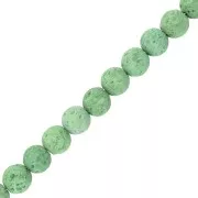 Cuentas Redondas 6 mm Piedra de lava teñida - Verde claro x15