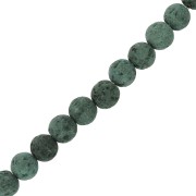 Cuentas Redondas 6 mm Piedra de lava teñida - Verde oscuro x15