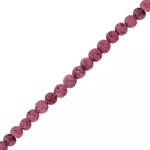 Cuentas Redondas 4.5 mm Piedra de lava teñida - Rosa frambuesa x20