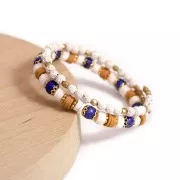 Cuentas Redondas 4 mm Piedra de lava teñida - Blanco x20