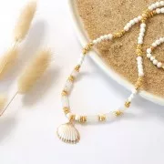 Cuentas Redondas 4 mm Piedra de lava teñida - Blanco x20