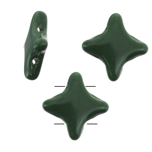 Cuentas abalorios Star Beads by Perles & Co 11x11mm Opaque Verde Sapin x30